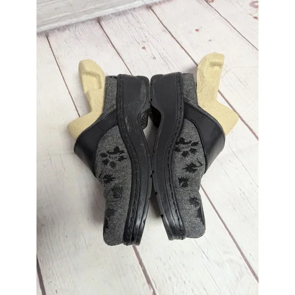 Austin Grey Tapestry Klogs Black Slip Resistant Size 9 - Picture 2 of 8